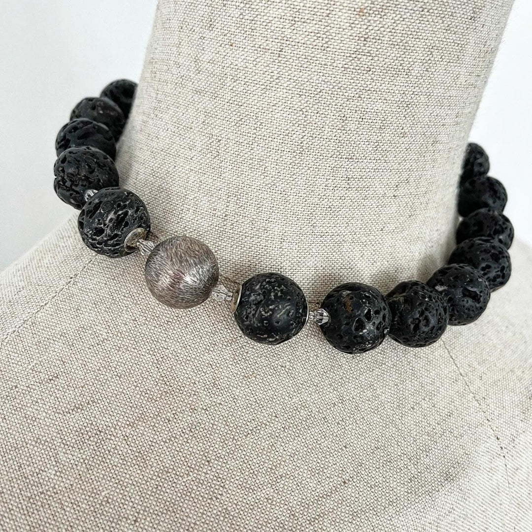 LAVA STONE + SILVER - LAVA STONE + SILVER Necklace - AVVIIVVA.COM