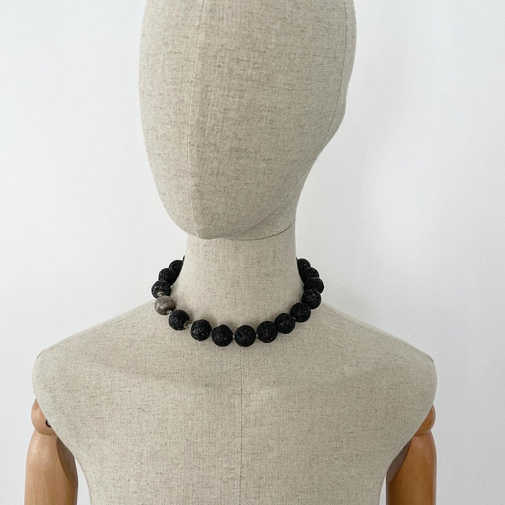LAVA STONE + SILVER - LAVA STONE + SILVER Necklace - AVVIIVVA.COM