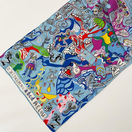 NIKI DE SAINT PHALLE - NIKI DE SAINT PHALLE L'Alphabet Silk Scarf - AVVIIVVA.COM