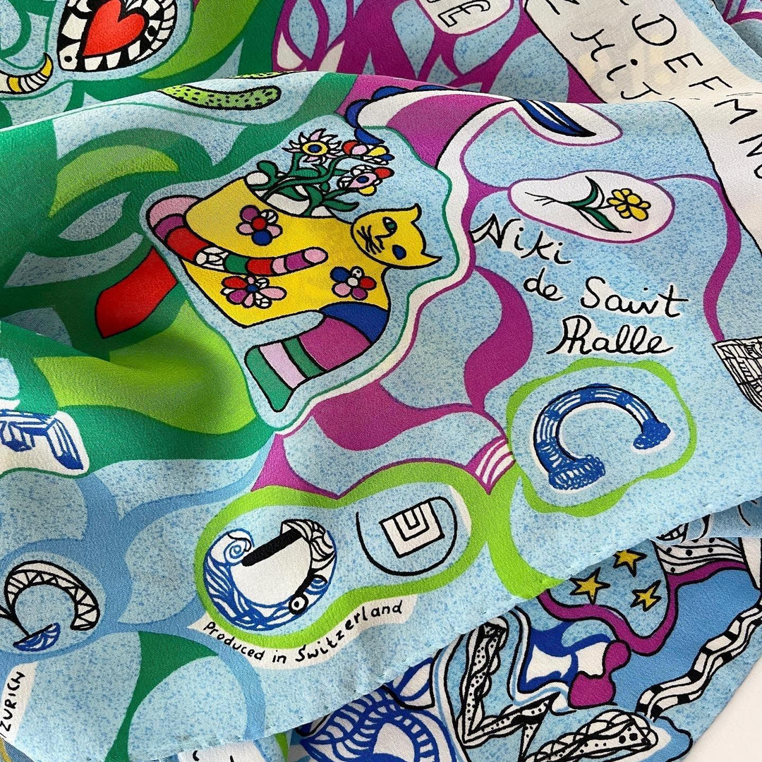 NIKI DE SAINT PHALLE - NIKI DE SAINT PHALLE L'Alphabet Silk Scarf - AVVIIVVA.COM