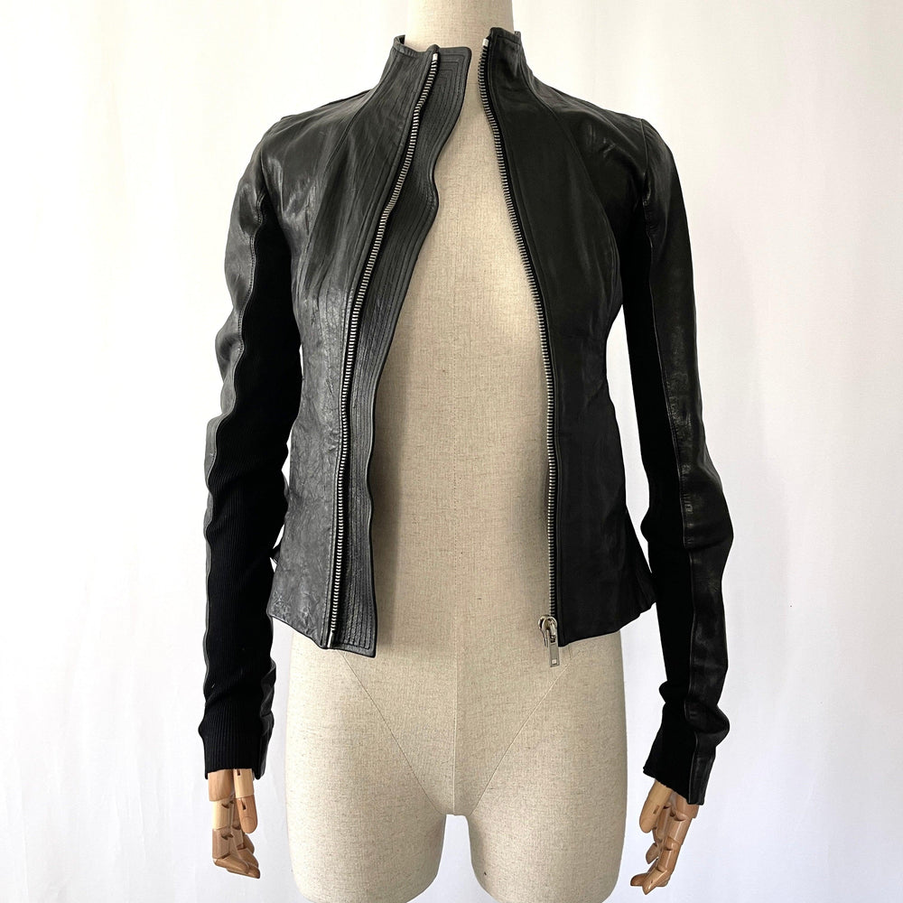 RICK OWENS - RICK OWENS Leather Jacket - AVVIIVVA.COM