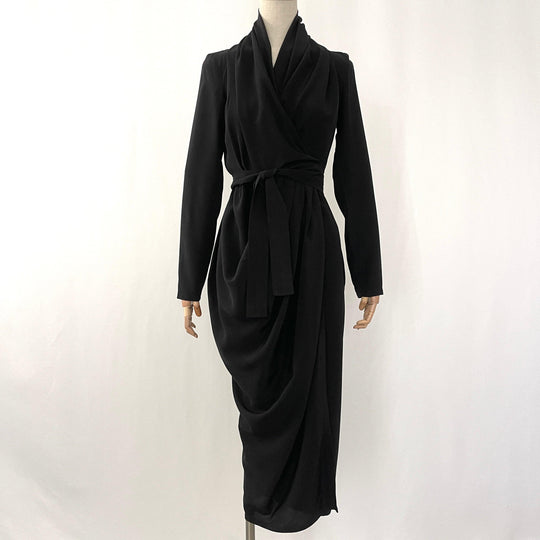 RICK OWENS - RICK OWENS Sisyphus Wrap Silk Dress - AVVIIVVA.COM