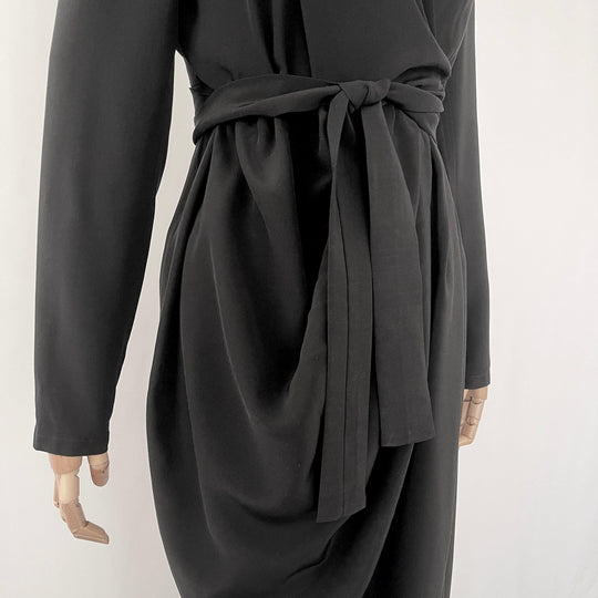 RICK OWENS - RICK OWENS Sisyphus Wrap Silk Dress - AVVIIVVA.COM