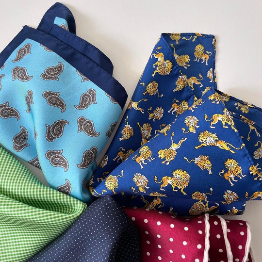 NAVYBOOT - SET OF 5 Silk Pocket Squares - AVVIIVVA.COM