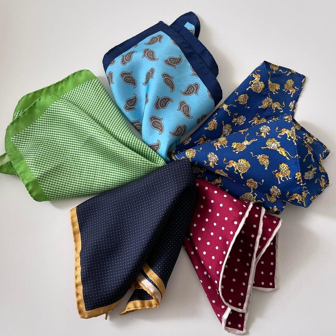 NAVYBOOT - SET OF 5 Silk Pocket Squares - AVVIIVVA.COM