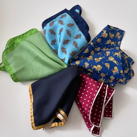 NAVYBOOT - SET OF 5 Silk Pocket Squares - AVVIIVVA.COM