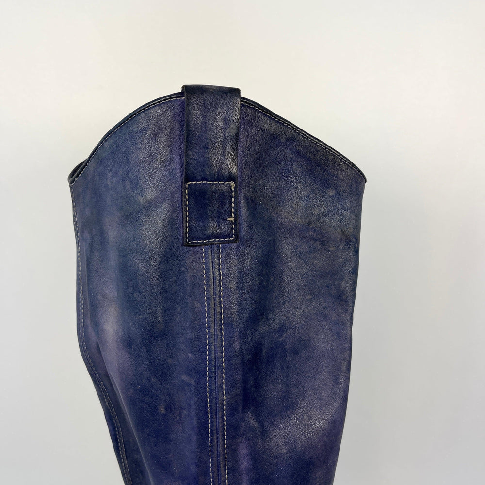 SHOTO - SHOTO Blue Leather Boots - AVVIIVVA.COM