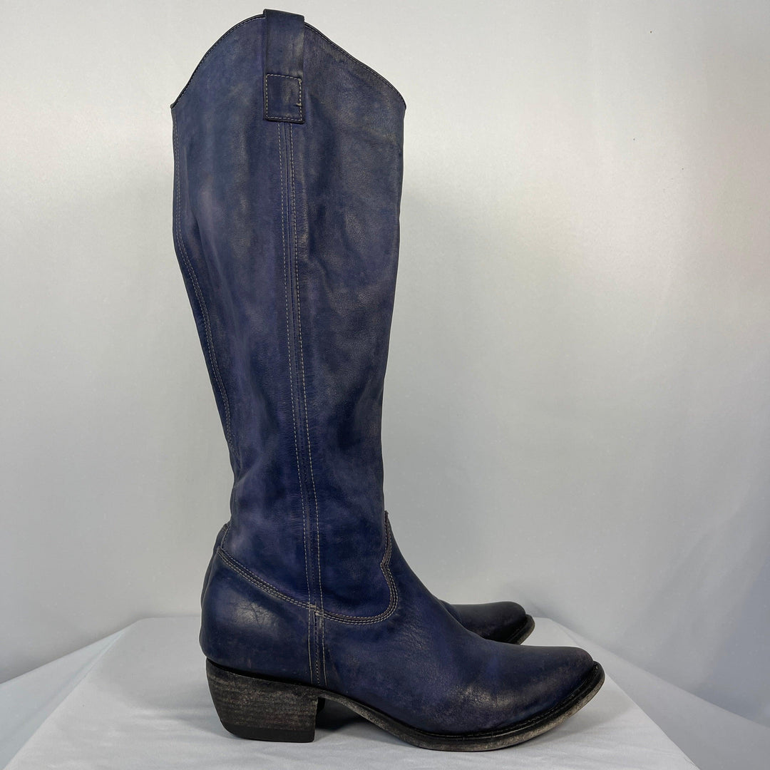 SHOTO - SHOTO Blue Leather Boots - AVVIIVVA.COM