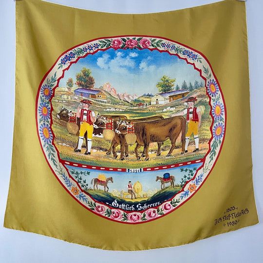 VINTAGE - SWISS VINTAGE 1980 Silk Scarf - AVVIIVVA.COM
