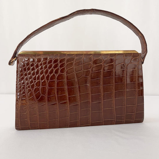 VINTAGE - VINTAGE CROCODILE LEATHER BAG - AVVIIVVA.COM