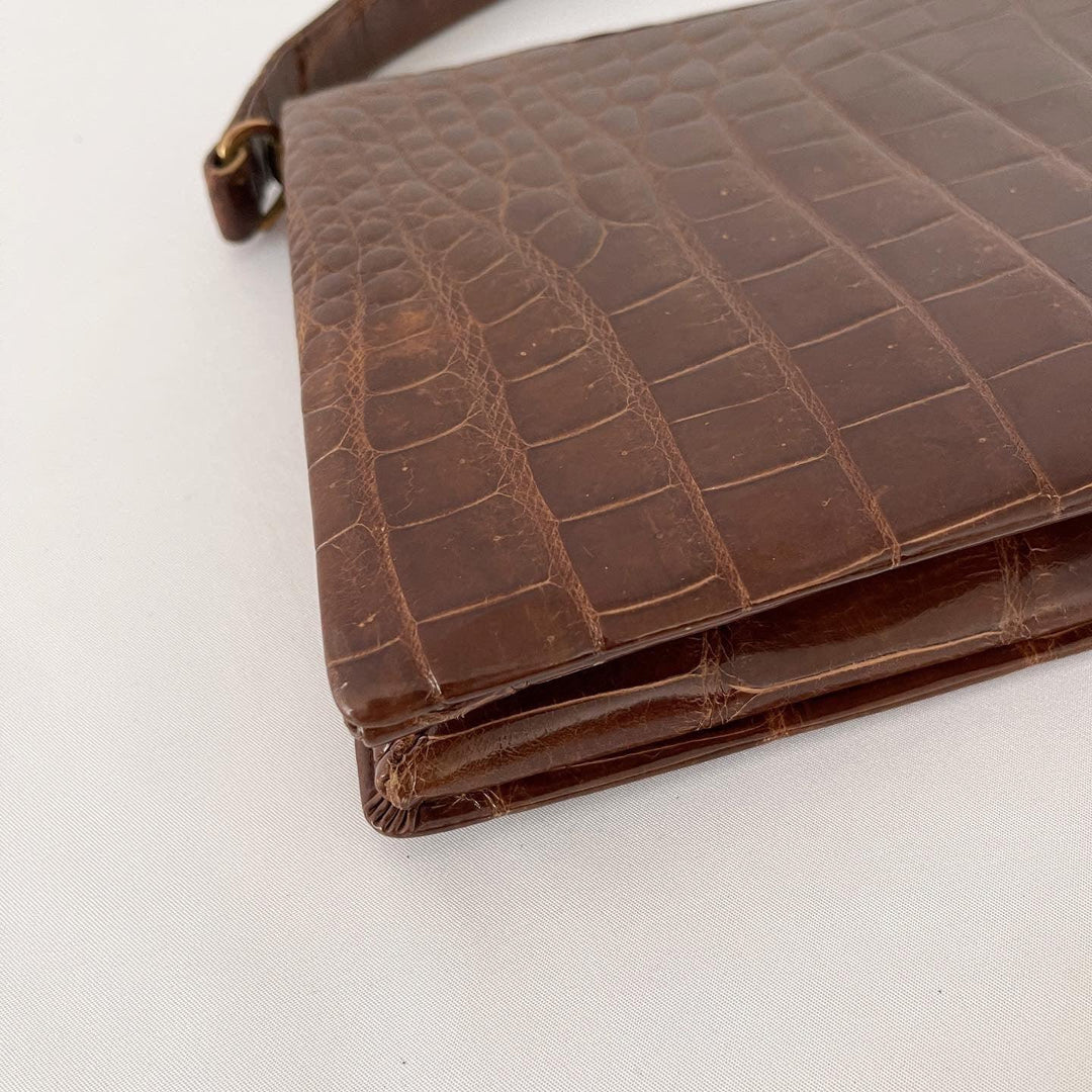 VINTAGE - VINTAGE CROCODILE LEATHER BAG - AVVIIVVA.COM