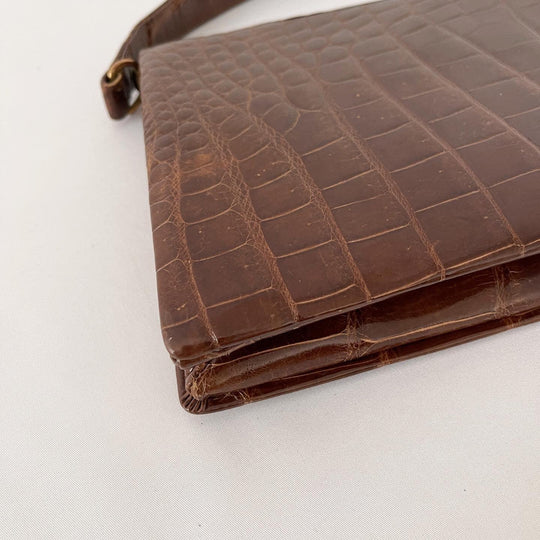 VINTAGE - VINTAGE CROCODILE LEATHER BAG - AVVIIVVA.COM