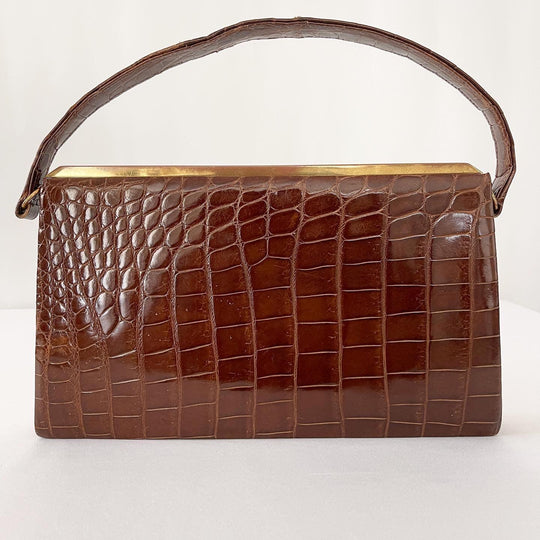 VINTAGE - VINTAGE CROCODILE LEATHER BAG - AVVIIVVA.COM