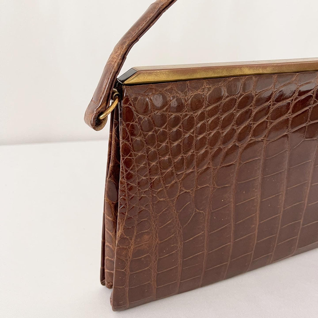 VINTAGE - VINTAGE CROCODILE LEATHER BAG - AVVIIVVA.COM