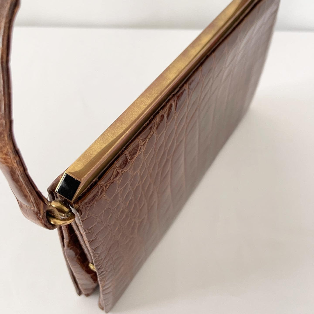 VINTAGE - VINTAGE CROCODILE LEATHER BAG - AVVIIVVA.COM