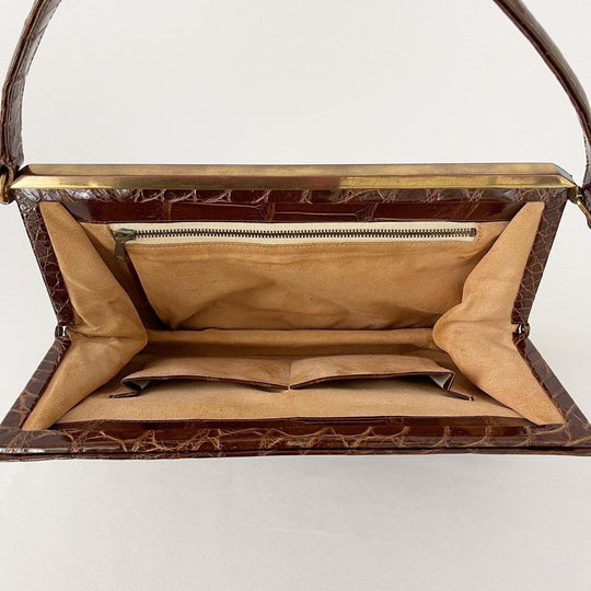 VINTAGE - VINTAGE CROCODILE LEATHER BAG - AVVIIVVA.COM