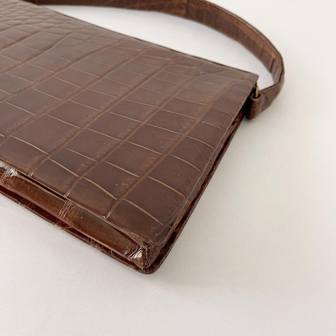 VINTAGE - VINTAGE CROCODILE LEATHER BAG - AVVIIVVA.COM