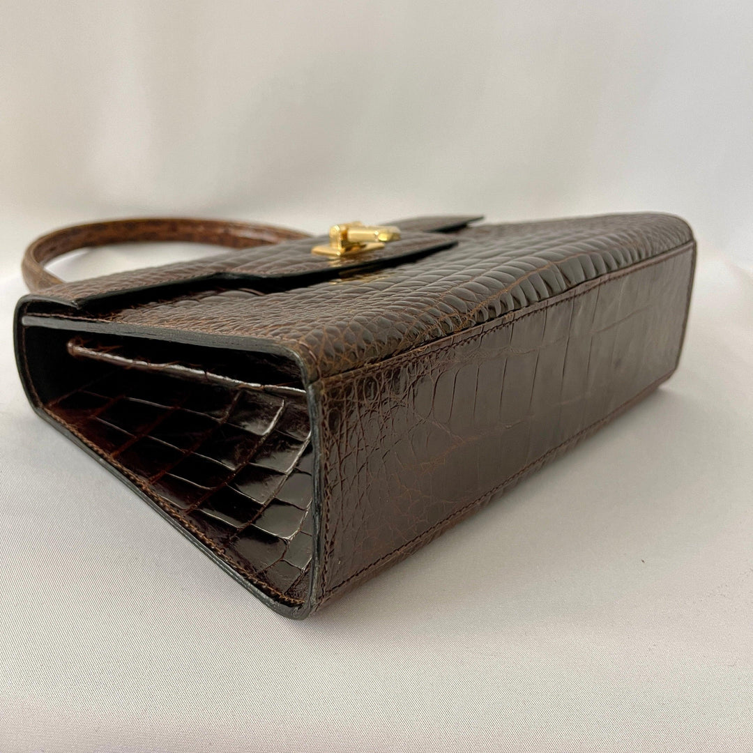 VINTAGE - VINTAGE Custom Made Crocodile Leather Bag - AVVIIVVA.COM
