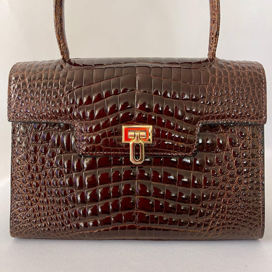 VINTAGE - VINTAGE Custom Made Crocodile Leather Bag - AVVIIVVA.COM