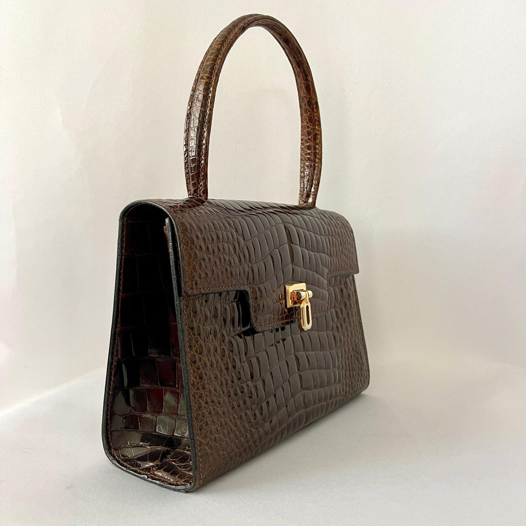 VINTAGE - VINTAGE Custom Made Crocodile Leather Bag - AVVIIVVA.COM