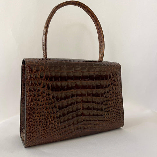 VINTAGE - VINTAGE Custom Made Crocodile Leather Bag - AVVIIVVA.COM