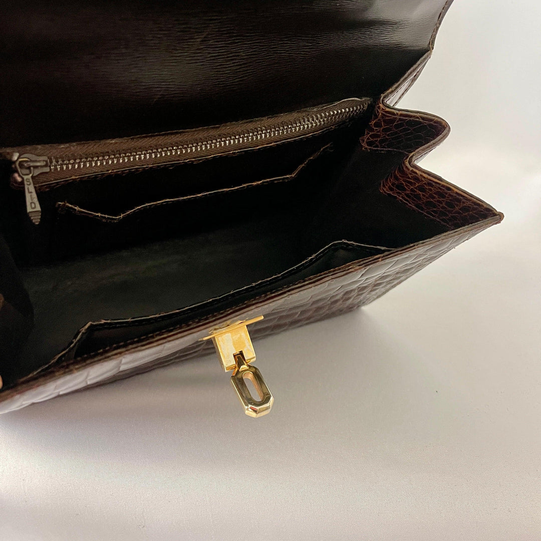 VINTAGE - VINTAGE Custom Made Crocodile Leather Bag - AVVIIVVA.COM