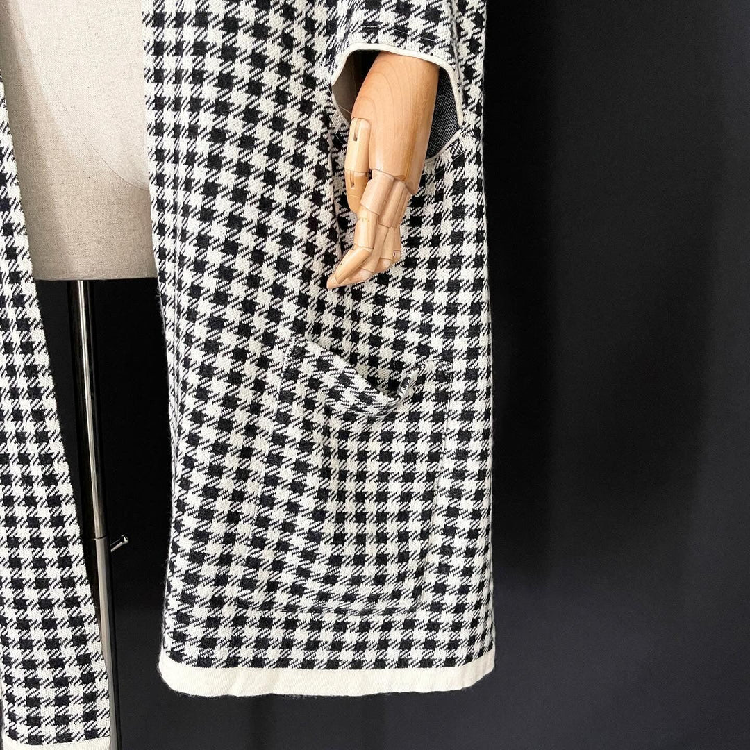 YOHJI YAMAMOTO - YOHJI YAMAMOTO Archive 2003 Houndstooth runway transformer scarf - AVVIIVVA.COM