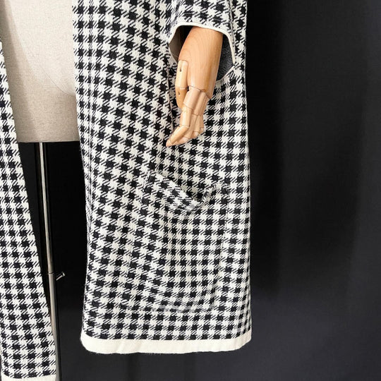 YOHJI YAMAMOTO - YOHJI YAMAMOTO Archive 2003 Houndstooth runway transformer scarf - AVVIIVVA.COM