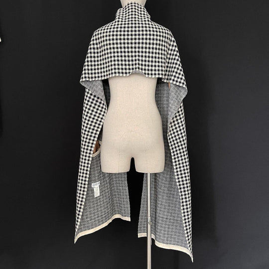 YOHJI YAMAMOTO - YOHJI YAMAMOTO Archive 2003 Houndstooth runway transformer scarf - AVVIIVVA.COM