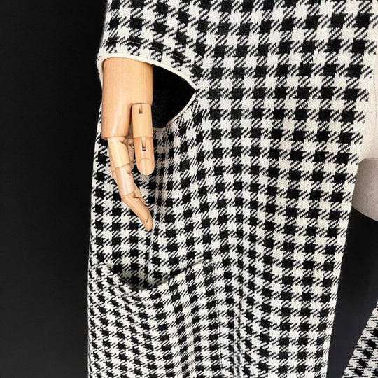 YOHJI YAMAMOTO - YOHJI YAMAMOTO Archive 2003 Houndstooth runway transformer scarf - AVVIIVVA.COM