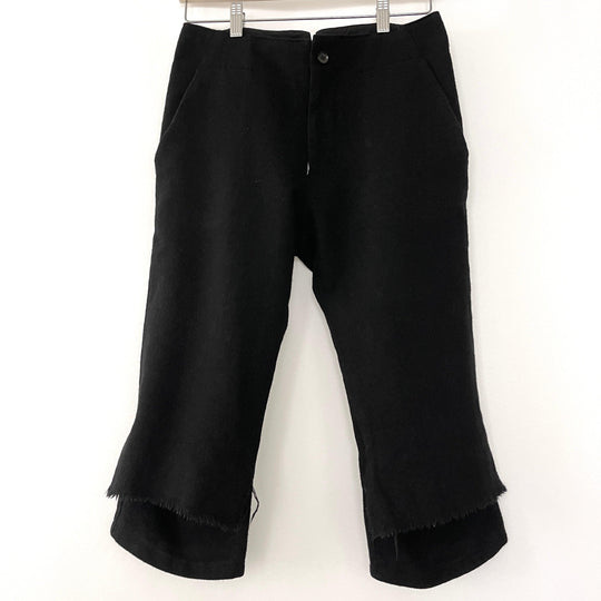 YOHJI YAMAMOTO - YOHJI YAMAMOTO Long Wool Shorts - AVVIIVVA.COM