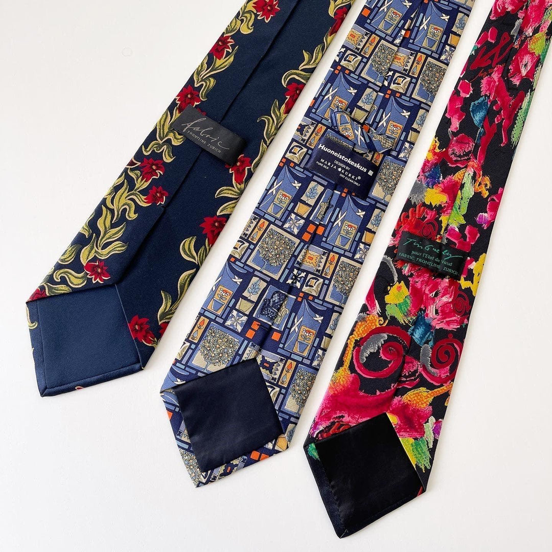 FABRIC FRONTLINE - SET OF THE SILK HAND MADE TIES - AVVIIVVA.COM